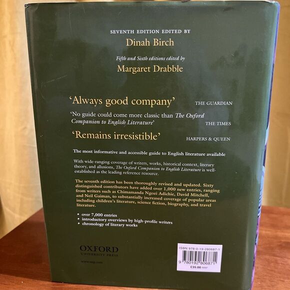 The Oxford Companion to English Literature Hardcover Seventh Edition NEW‎ - Picture 2 of 8